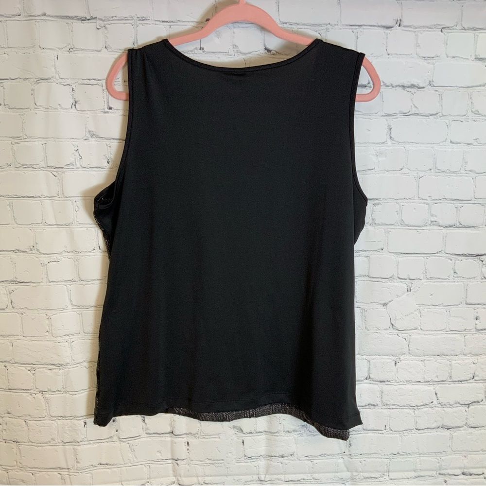 NY Collection Sequin and Silver Threading Tank Size XL - Picture 3 of 3